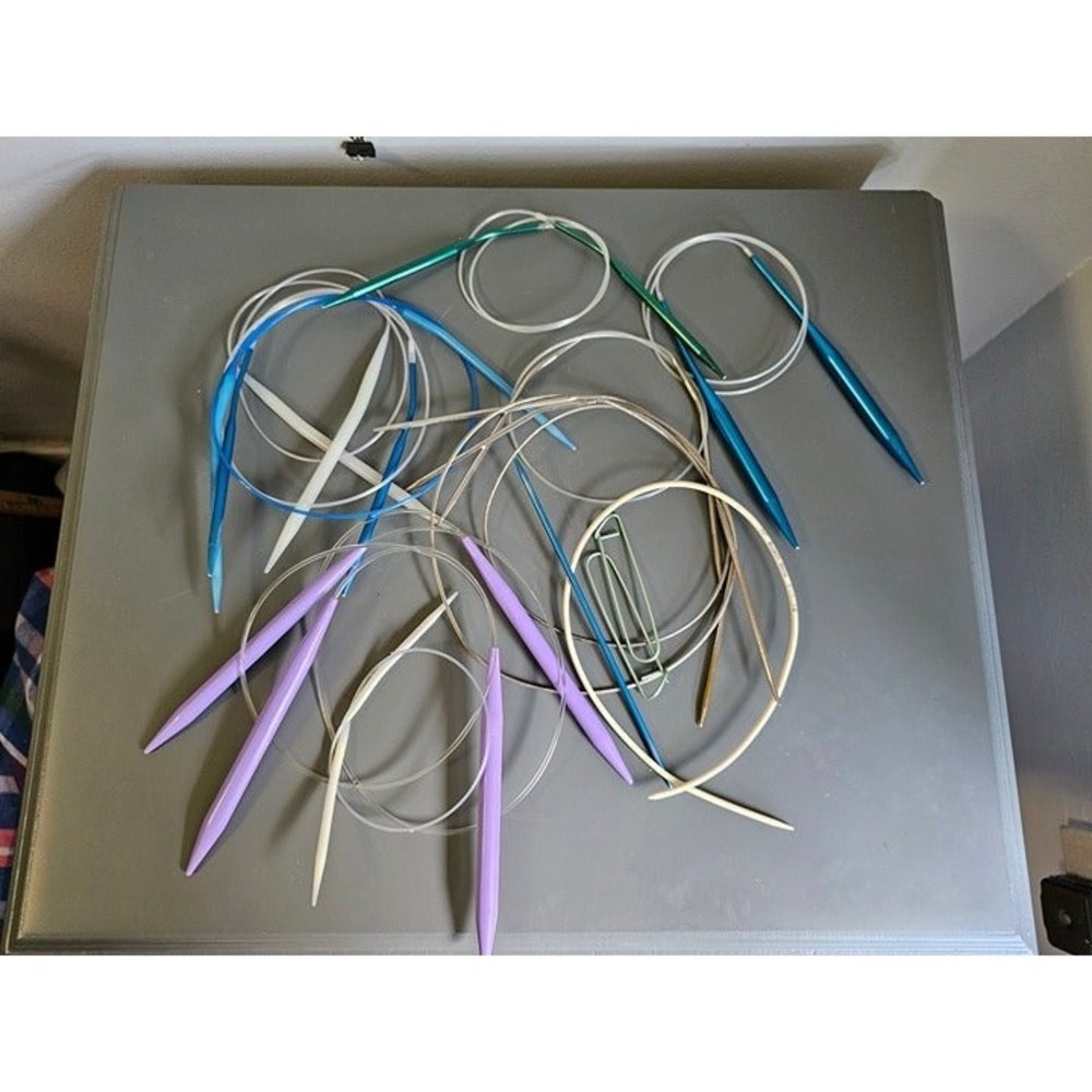 Assorted Lot of Knitting Needles, Includes 12 Needles and Accessories